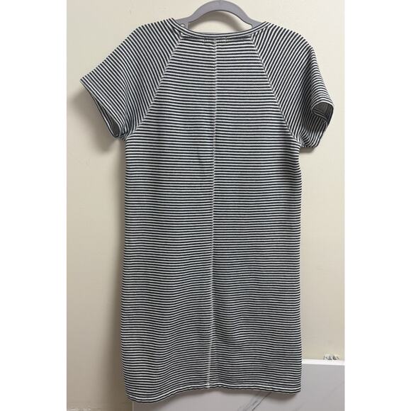 J.Crew Striped Knit T-Shirt Dress Women's Small Navy White Short Sleeve Casual - Picture 2 of 5